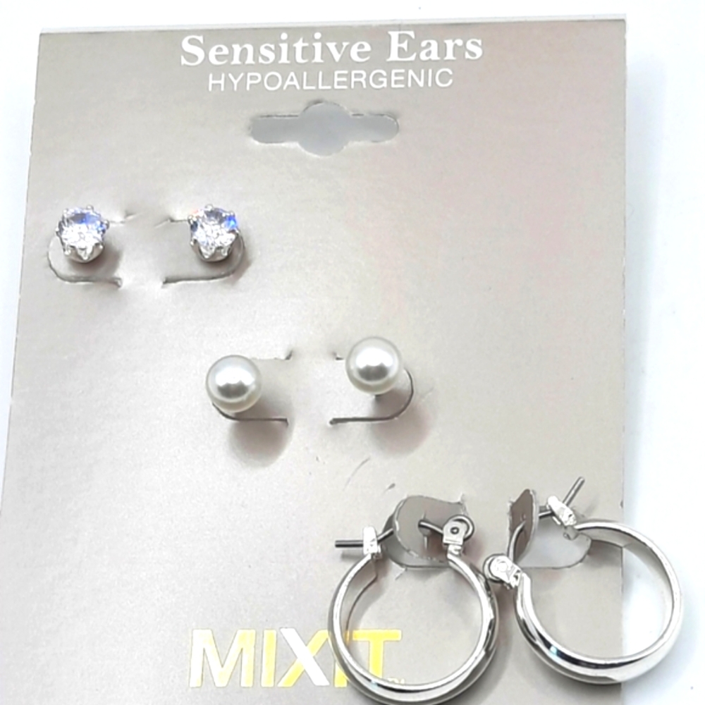 New 3 pair Hypoallergenic Earrings by MIXIT